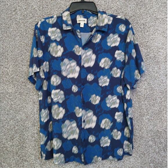 Open Edit Men's Abstract Print button up shirt size L - Picture 1 of 9